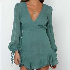 Hello Molly - Like Clockwork Dress Green. Size medium.